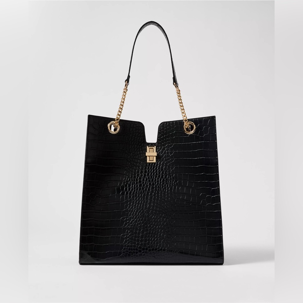 NWT Ann Taylor Croco Large Tote Bag